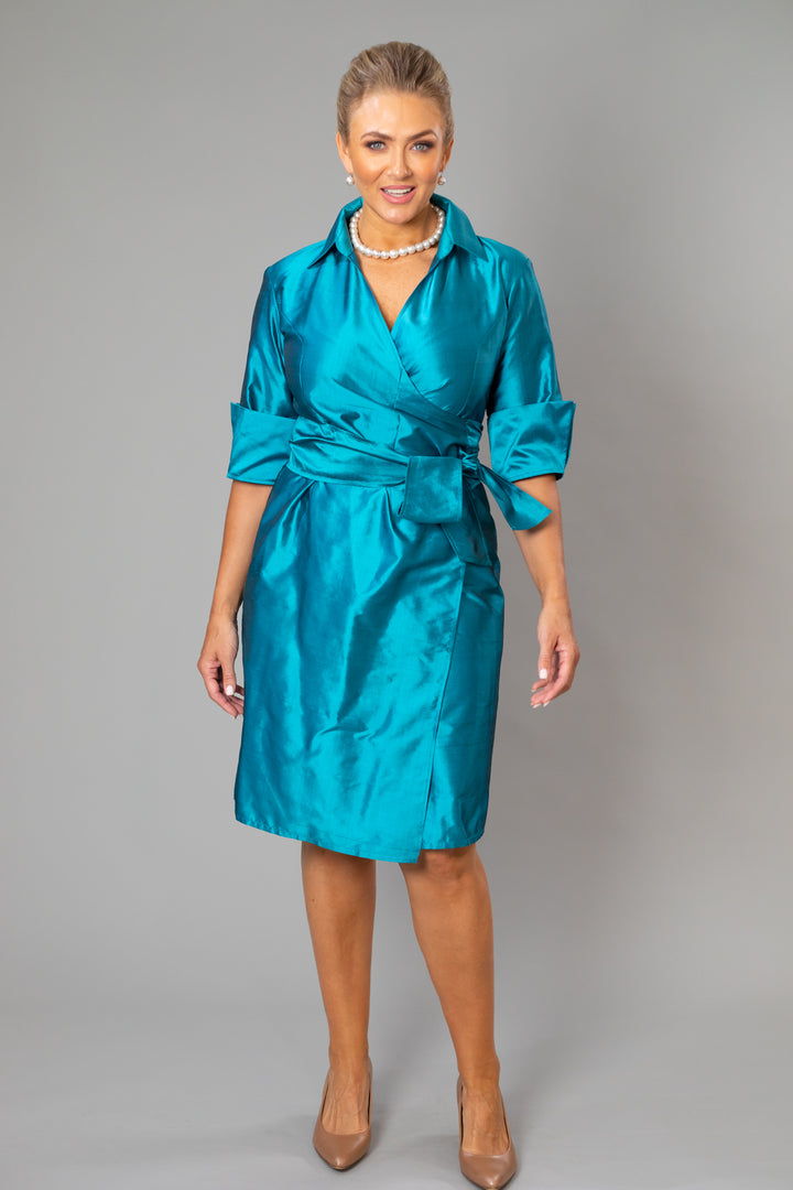 Pure Silk Cocktail Wrap Dress