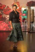 Pure Silk Lace Applique Skirt