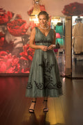 Pure Silk Lace Applique Dress