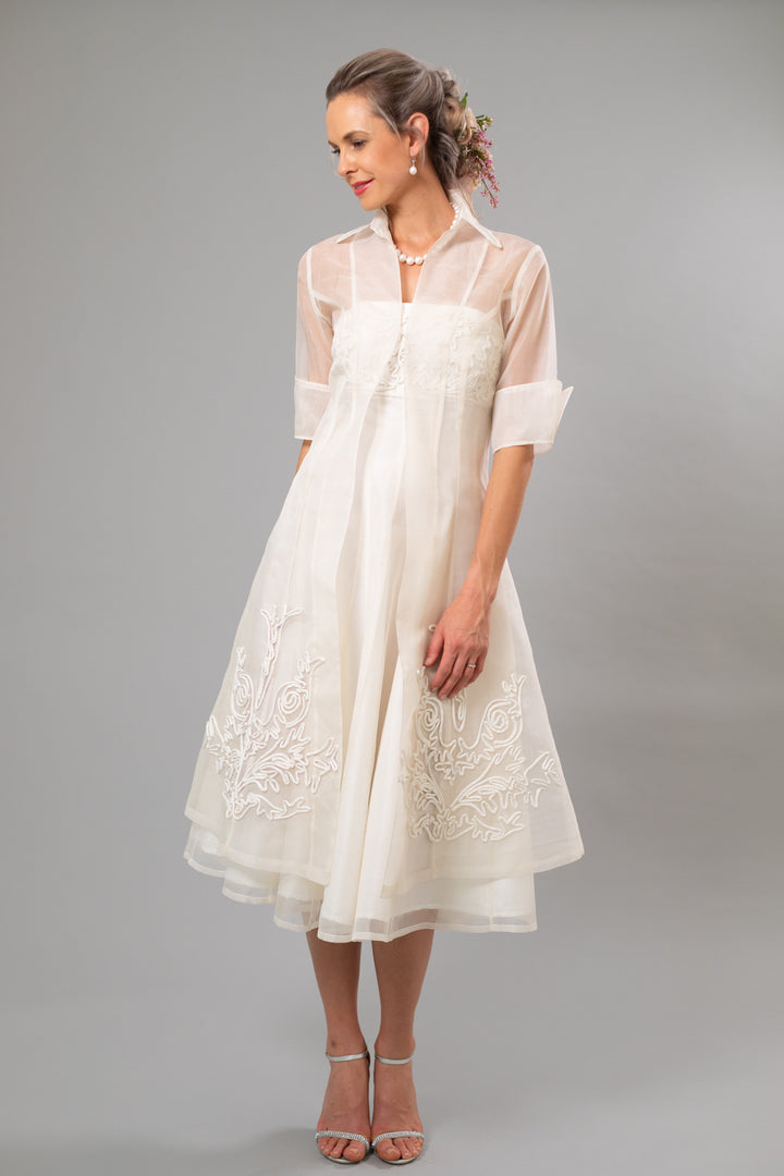 Jasmine Lace Organza Coat - For the Understated Bride