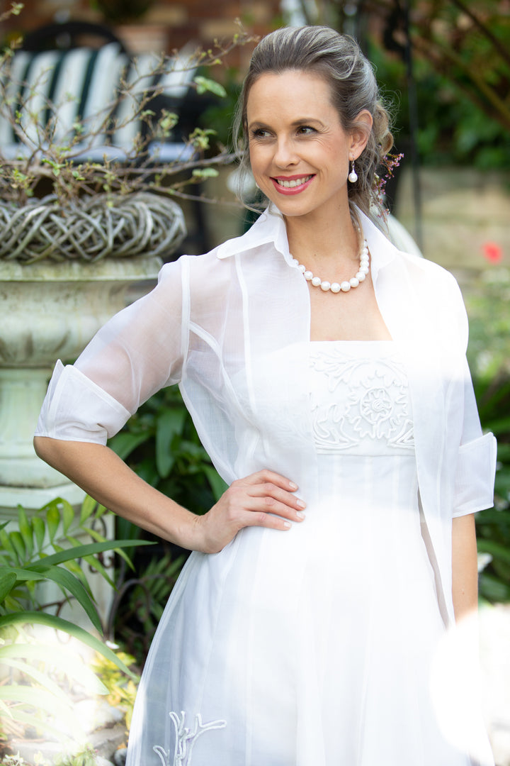 Jasmine Lace Organza Coat - For the Understated Bride